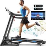 Ancheer Treadmill With Lcd Display Smart Shock Absorbing System And Bluetooth